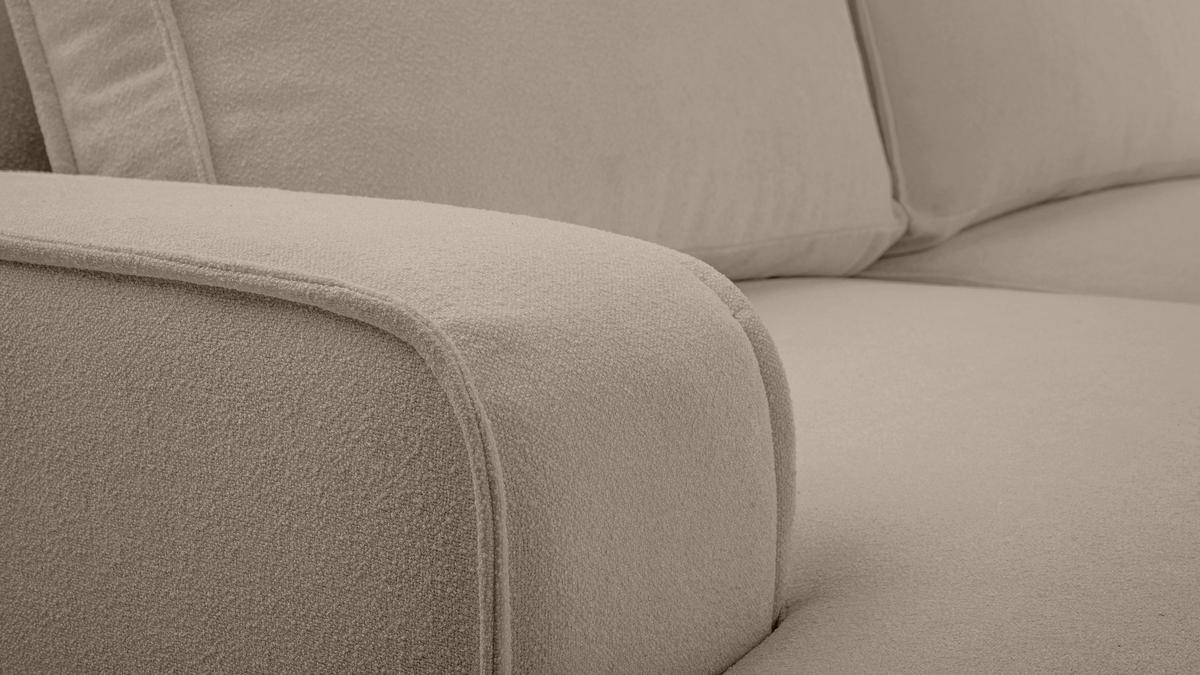 ECKSOFA L Form Ablia Beige 267/168/87 cm mit Schlaffunktion L - Beige/Schwarz, Kunststoff/Textil (168/267cm) - AX Living