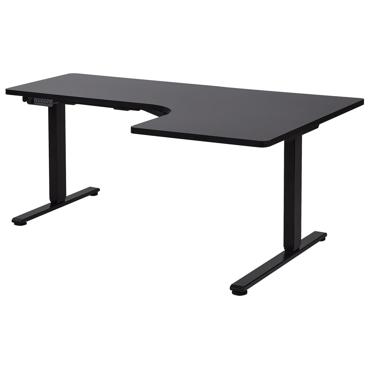 SCHREIBTISCH 160x60 cm elektrisch Schwarz Destines - Schwarz, Holzwerkstoff (109/160/60cm) - Beliani