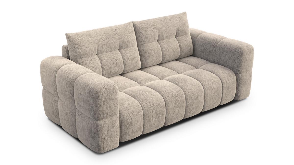 SOFA CLOUDI 2,5-Sitzer, beige - Beige/Schwarz, Holz/Textil (211/89/104cm) - Wozimo