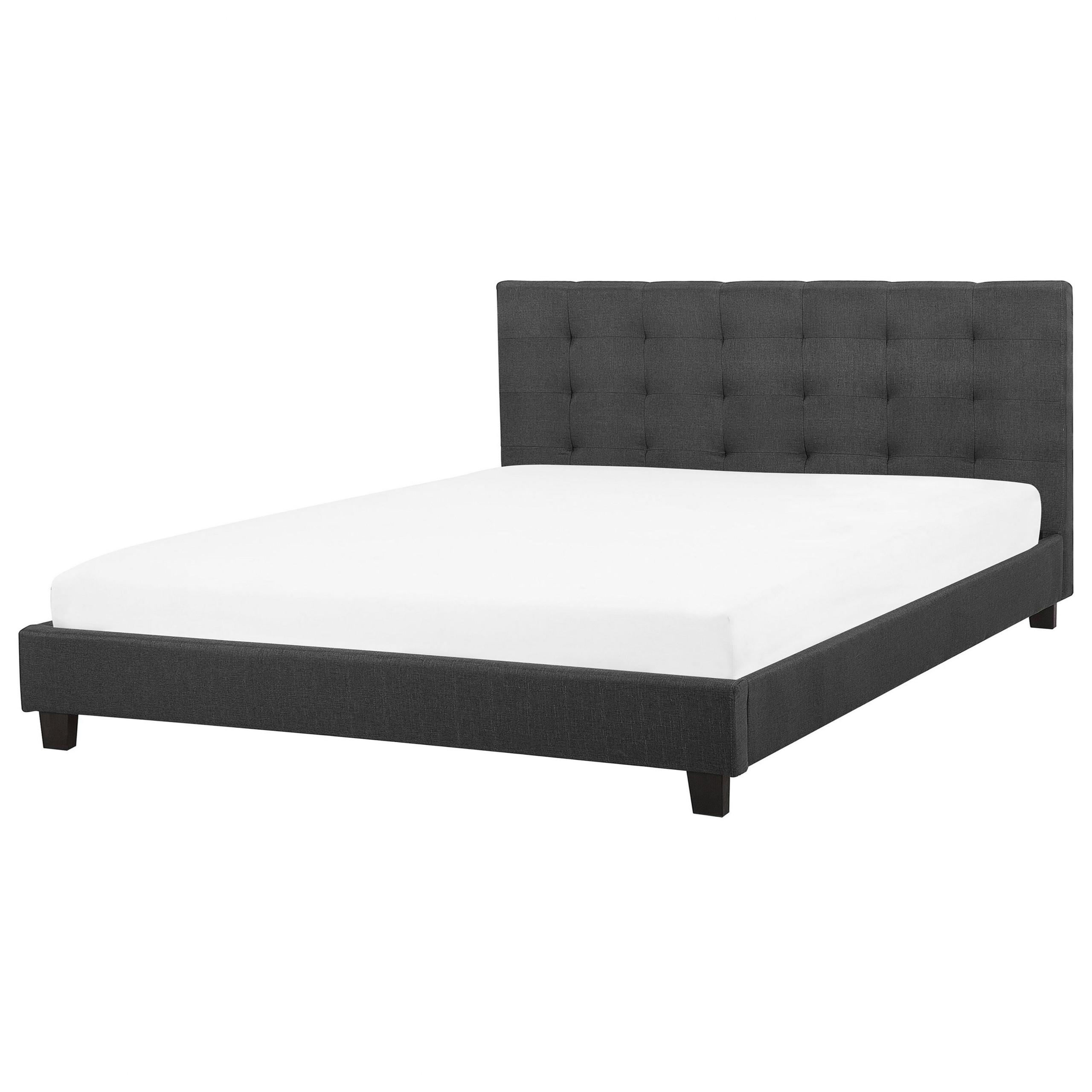 WASSERBETT 180x200 cm Grau La Rochelle - Dunkelgrau, Textil (180/200cm) - Beliani
