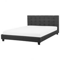 WASSERBETT 180x200 cm Grau La Rochelle - Dunkelgrau, Textil (180/200cm) - Beliani