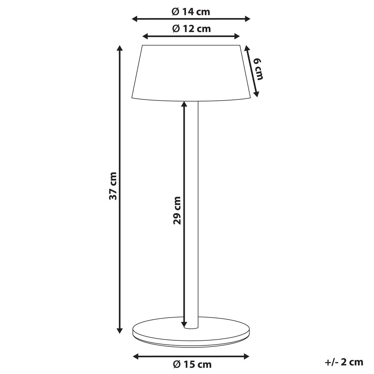 KABELLOSE LED Tischlampe mit Dimmer Metall Beige Guder - Beige, Metall (15/15/36cm) - Beliani