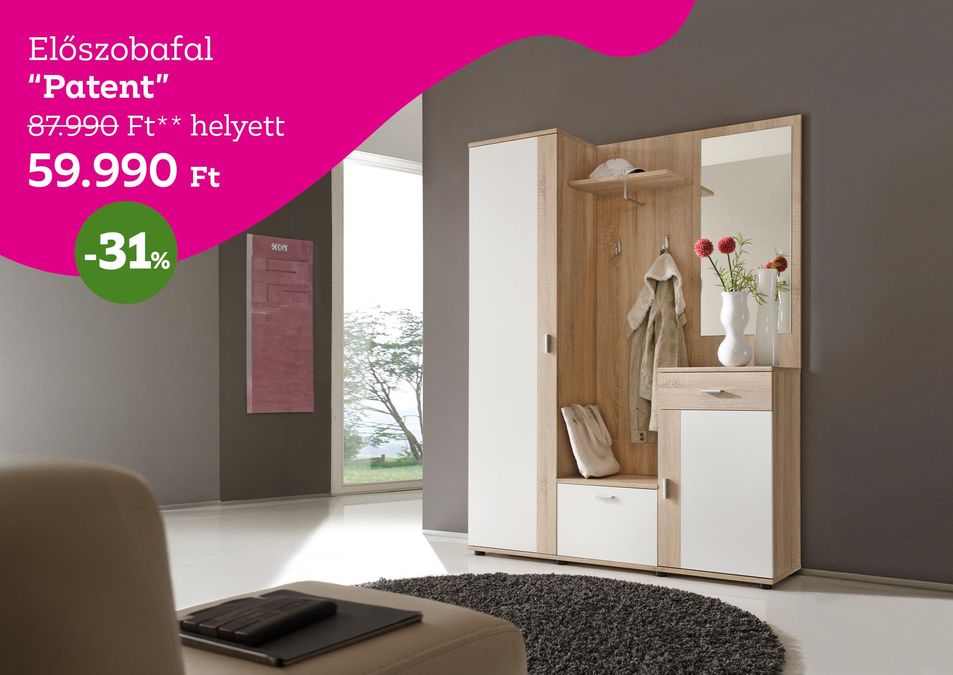 Előszobafal  PATENT 87990 Forint helyett 59990 Forint, kedvezmény mértéke 31%