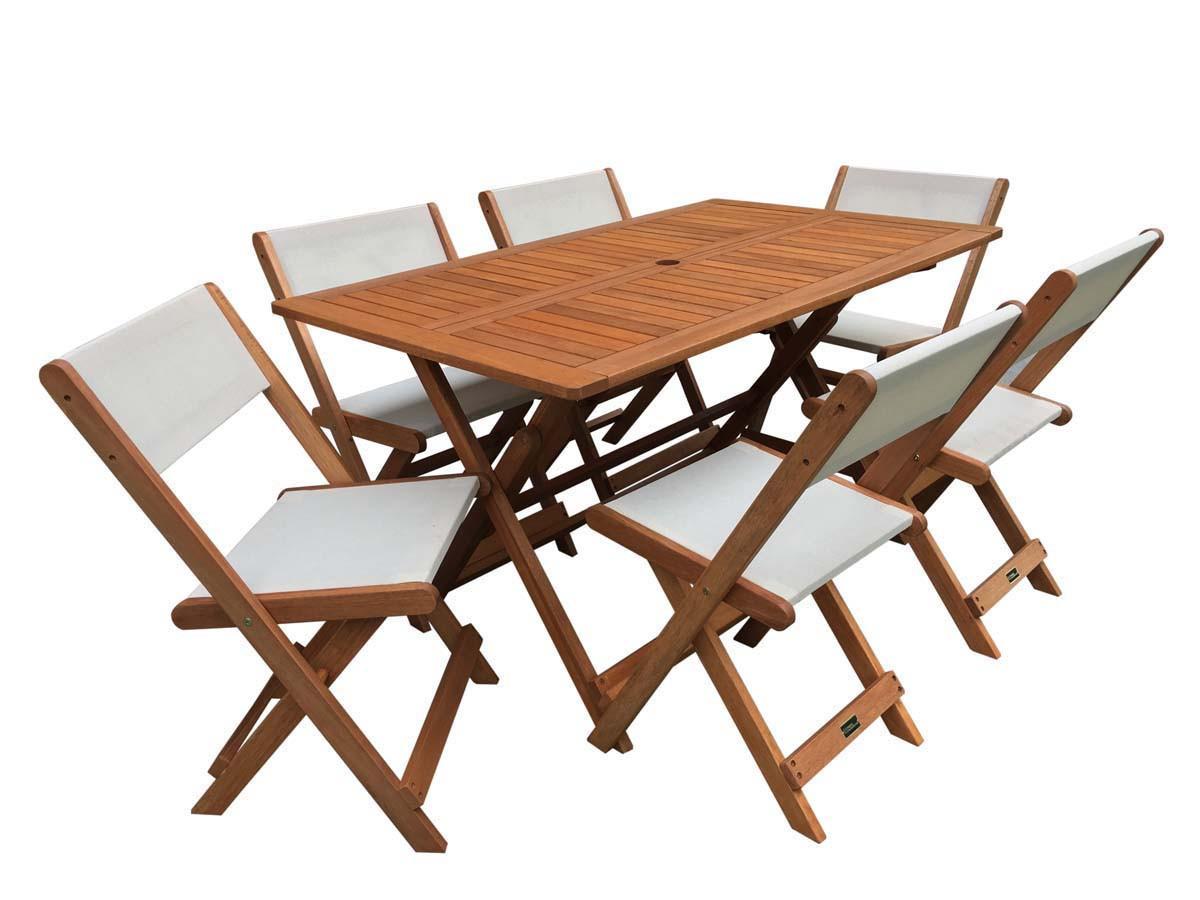 GARTEN-ESSMÖBELENSEMBLE séoul beige - Hellbraun, Holz - Habitat Garten