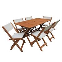 GARTEN-ESSMÖBELENSEMBLE séoul beige - Hellbraun, Holz - Habitat Garten