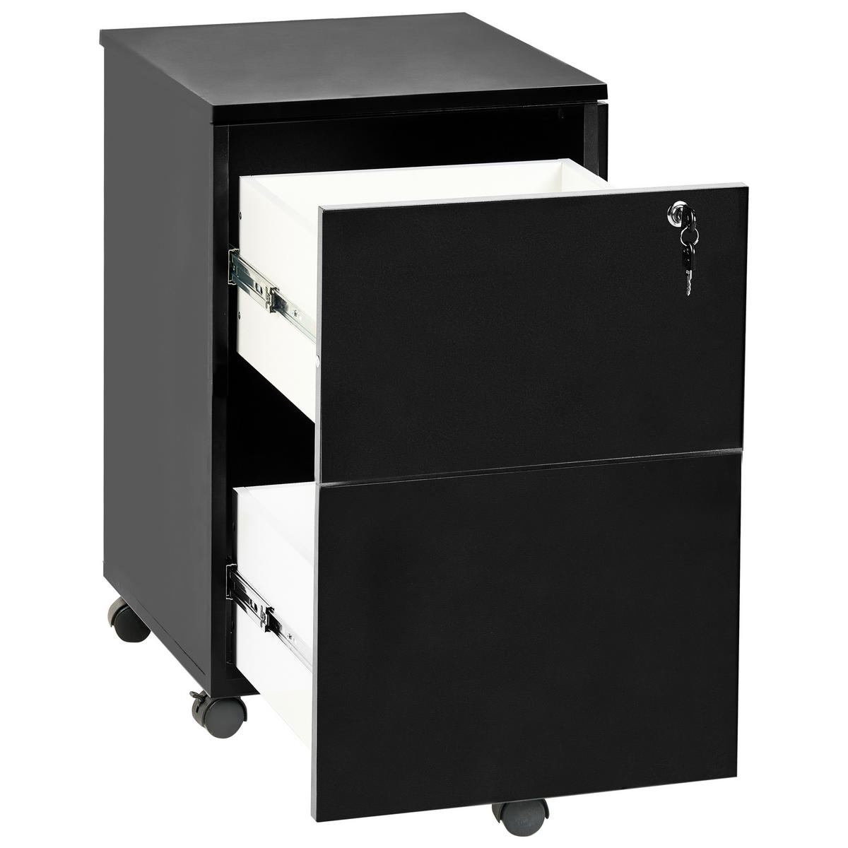 BÜROSCHRANK Schwarz Johnson - Schwarz, Holzwerkstoff (40/62/40cm) - Beliani