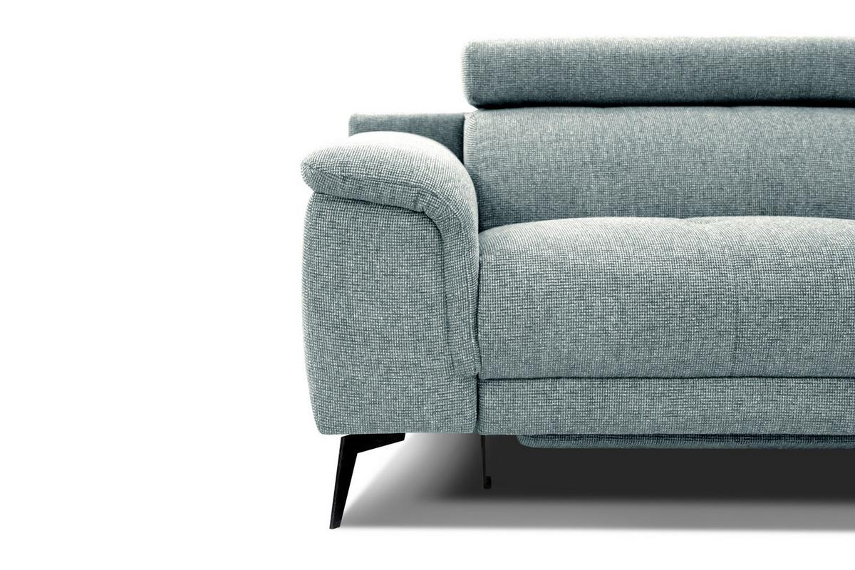 RELAXSOFA FIERO 3-Sitzer mit 1 Relaxfunktion, mintgrün - Schwarz/Mintgrün, Holzwerkstoff/Textil (212/82/103cm) - Wozimo