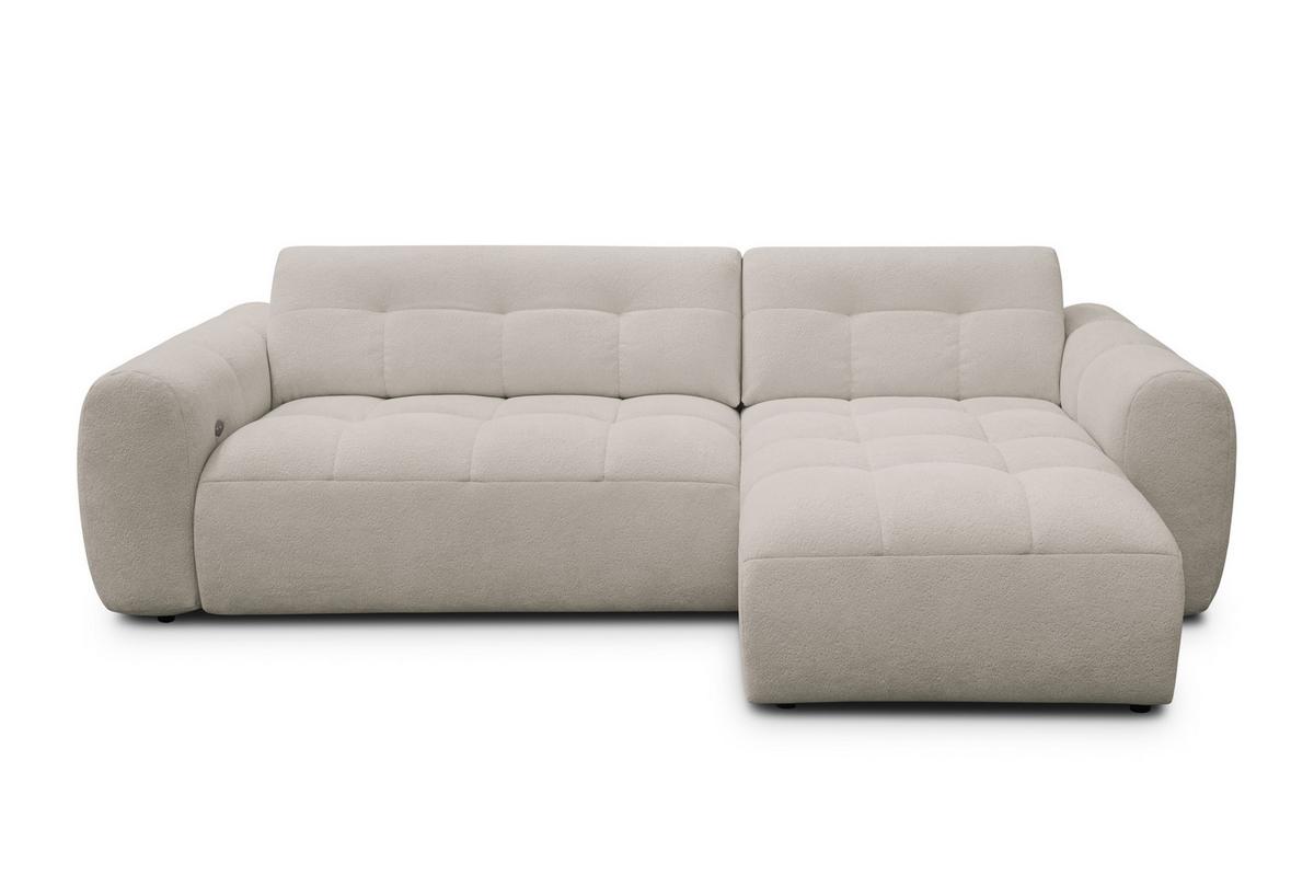 ECKSOFA LUMERO 4-Sitzer RECHTS, creme - Ecru/Schwarz, Holz/Textil (275/166cm) - Courtois Laville