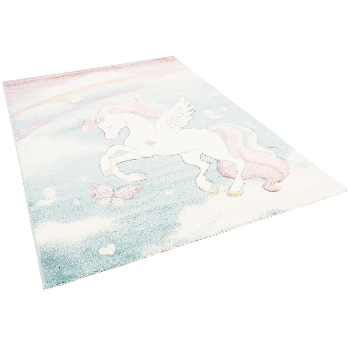 KINDER TEPPICH MAUI KIDS PASTELL EINHORN - Multicolor, Textil (120/170cm) - Pergamon
