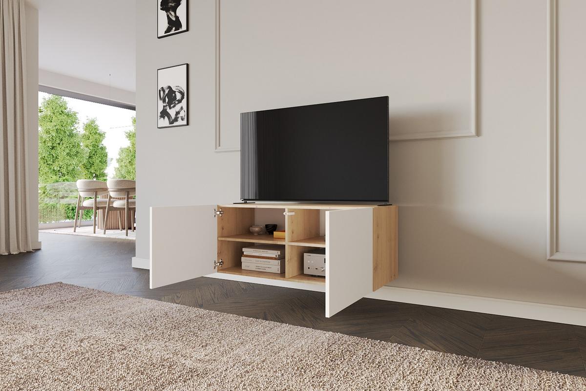 LOWBOARD ELIO-W 100x40x40 cm - Artisan / Weiß - Eiche Artisan, Holzwerkstoff (100/40/40cm) - ALTDECOR