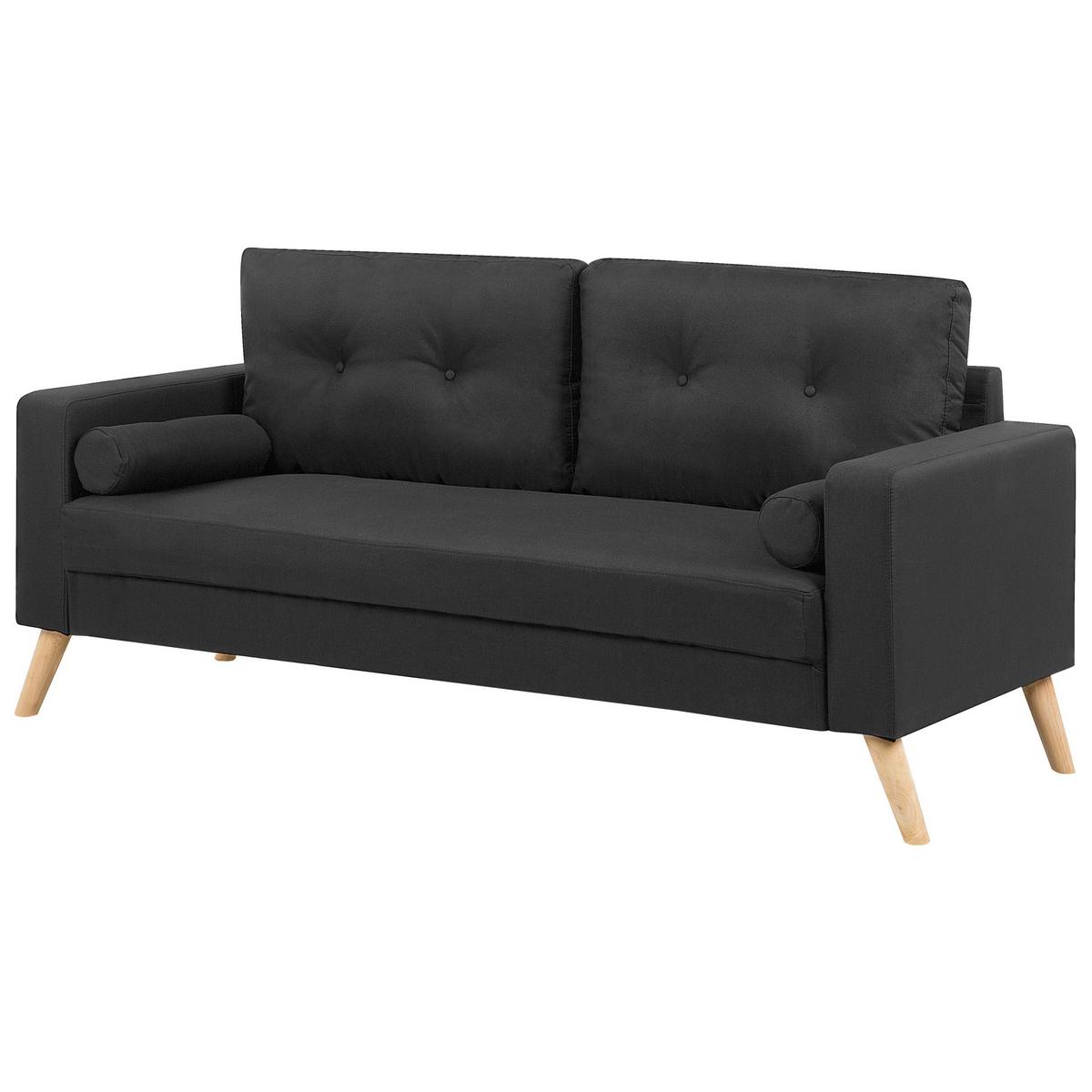 2-SITZER-SOFA Polsterbezug Schwarz Kalmar - Schwarz, Textil (182/88/74cm) - Beliani
