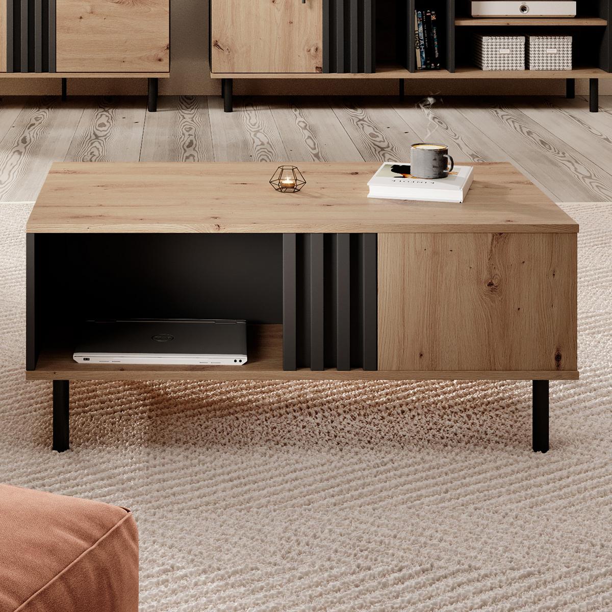 COUCHTISCH MADDALENA 100,1/43,2/60 cm Eiche Artisan - Eiche Artisan, Holzwerkstoff (60/100.1/43.2cm) - MASSENO