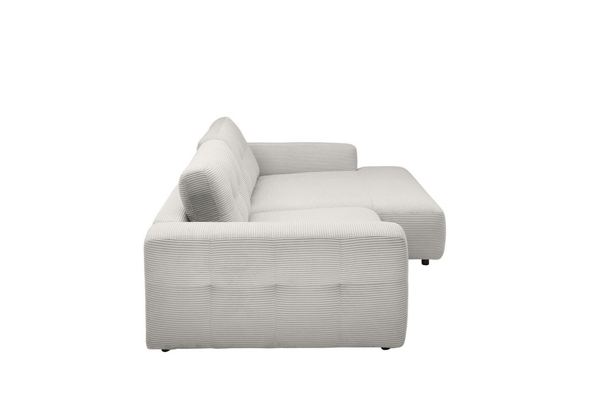 ECKSOFA XL MIKA Hellgrau Cord - Hellgrau/Schwarz, Kunststoff/Textil (296/167cm) - KAWOLA