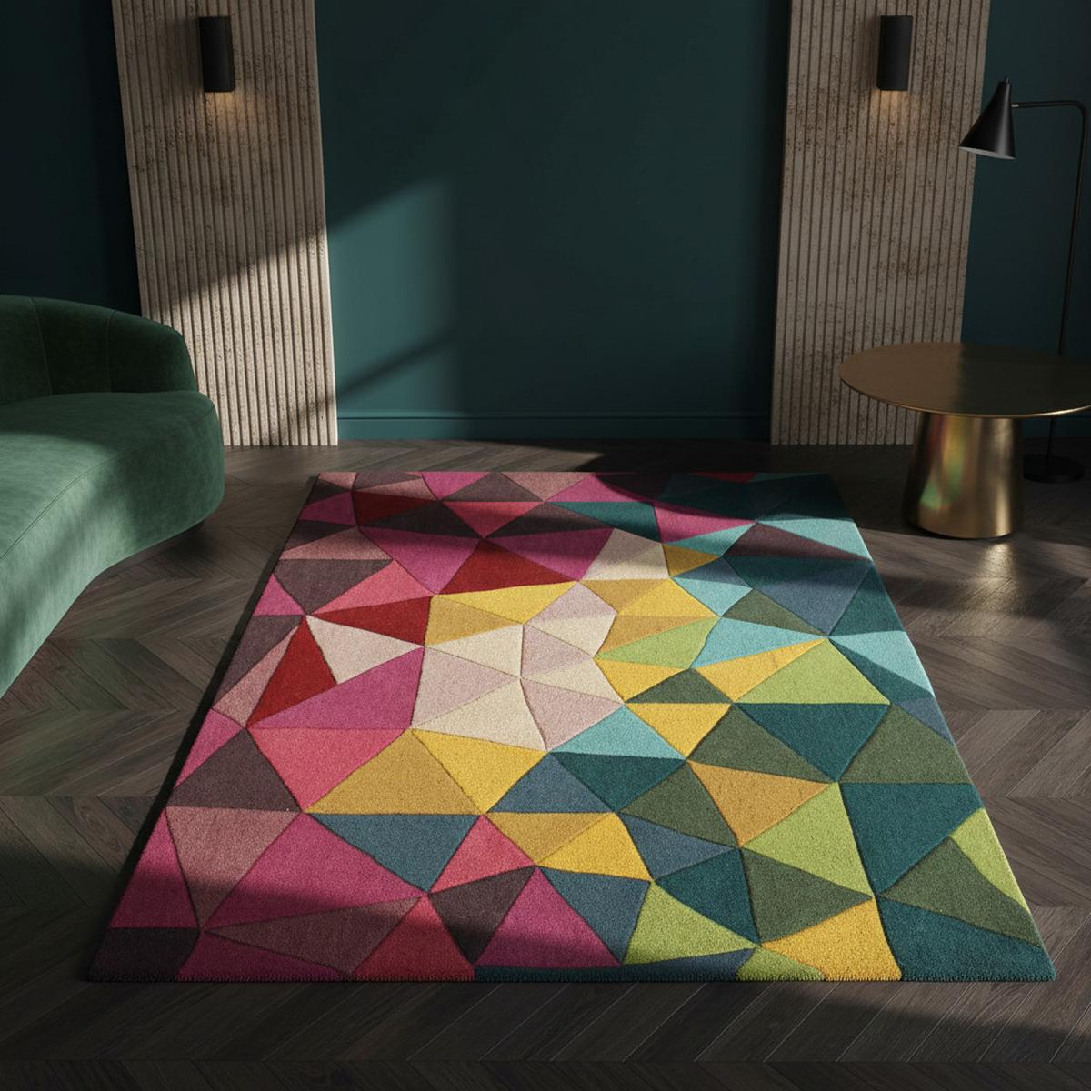 WOLLTEPPICH DERWENT, geometrisch, Bunt, 120 x 170 cm - Multicolor, Textil (170/120cm) - KADIMA DESIGN
