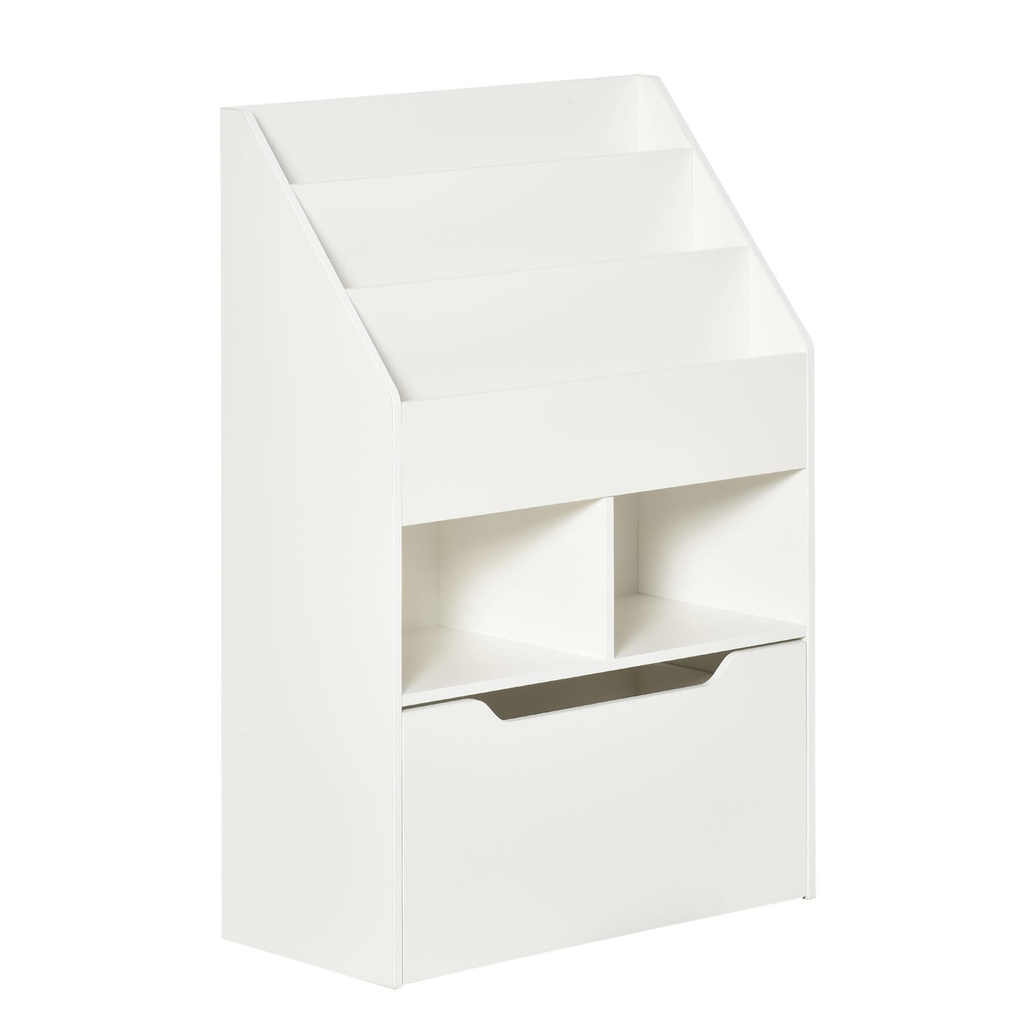 KINDERBÜCHERREGAL - Weiß, Holzwerkstoff (29.9/90/60cm) - HOMCOM
