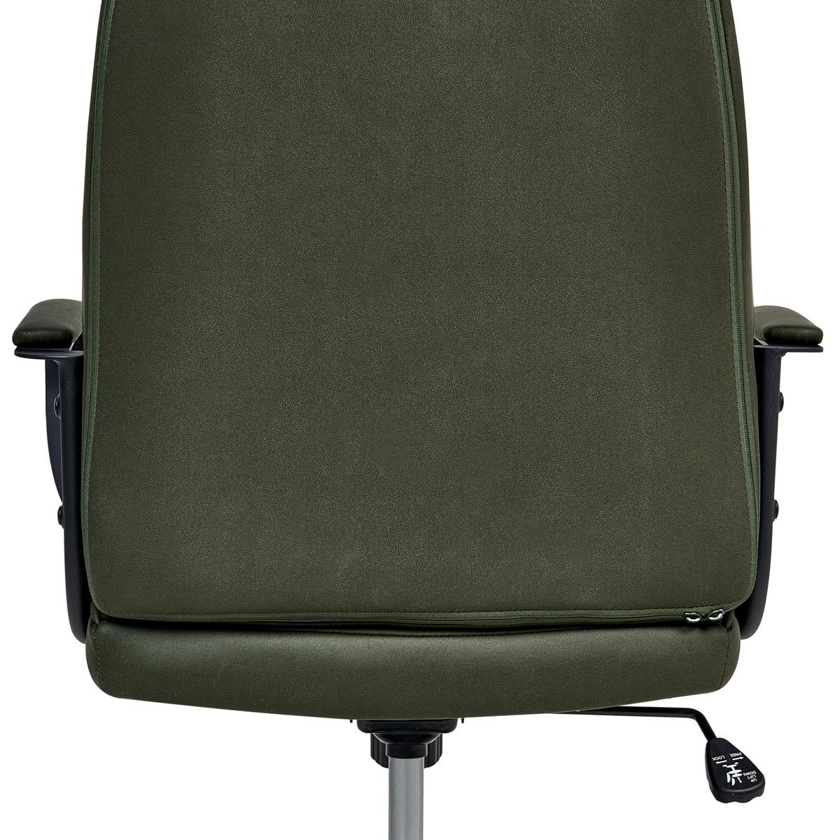 BÜROSTUHL Dunkelgrün Rebel - Dunkelgrün/Schwarz, Textil (67/120/67cm) - Beliani