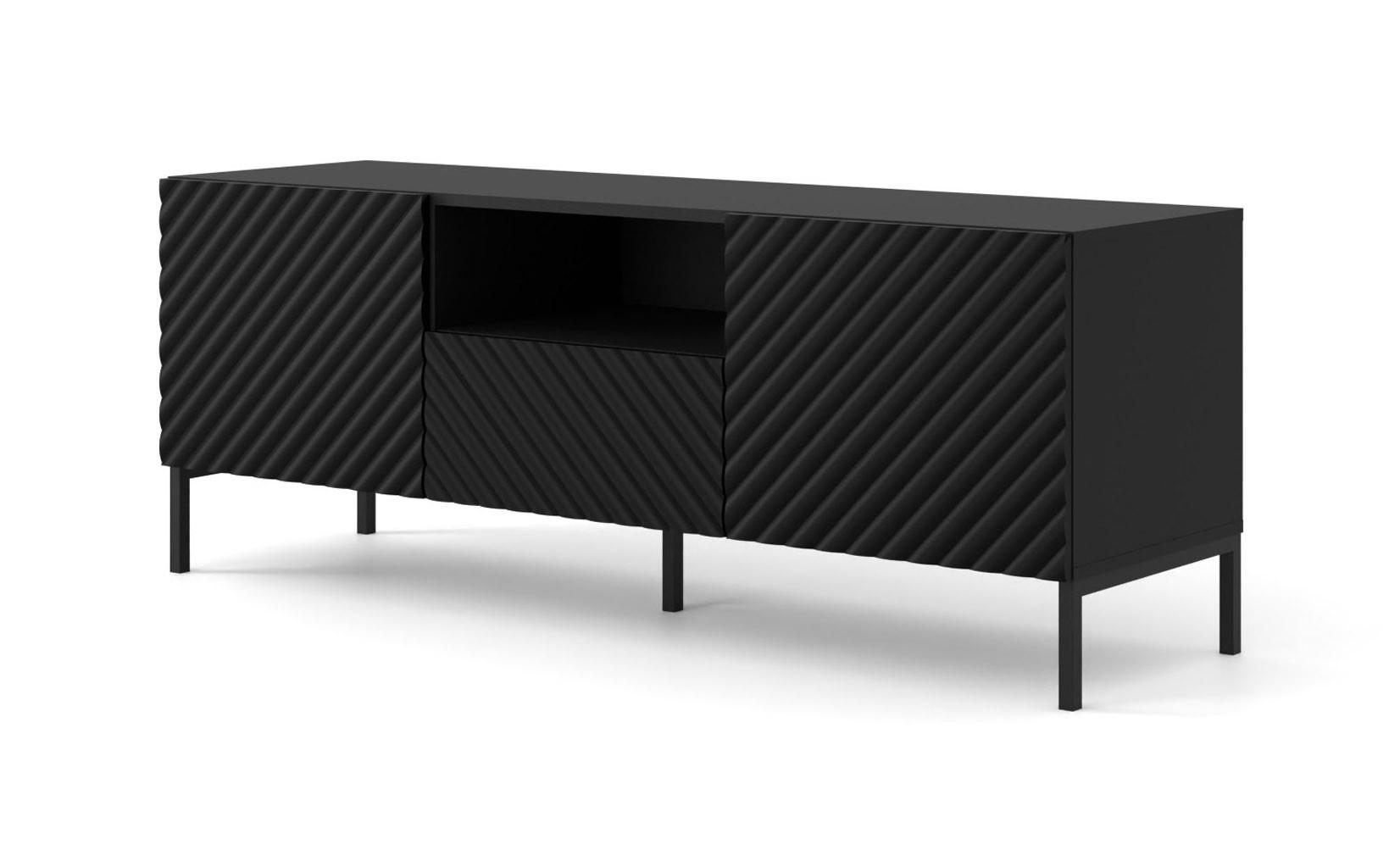 TV LOWBOARD Schwarz, Schwarz 150/56/42 - Schwarz, Holzwerkstoff (150/56/42cm) - RAUMHIRSCH FURNITURE