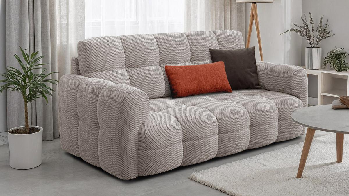 SOFA MELLOW 2,5-Sitzer, beige - Beige/Schwarz, Holz/Textil (183/87/98cm) - Wozimo