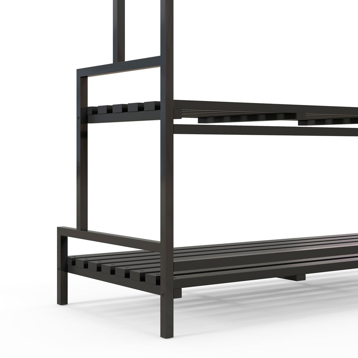 PFLANZENSTÄNDER, Pflanzentreppe, 3 Ebenen, mit 6 Haken, für Garten, Stahl, Schwarz - Schwarz, Metall (50/170/110cm) - Outsunny