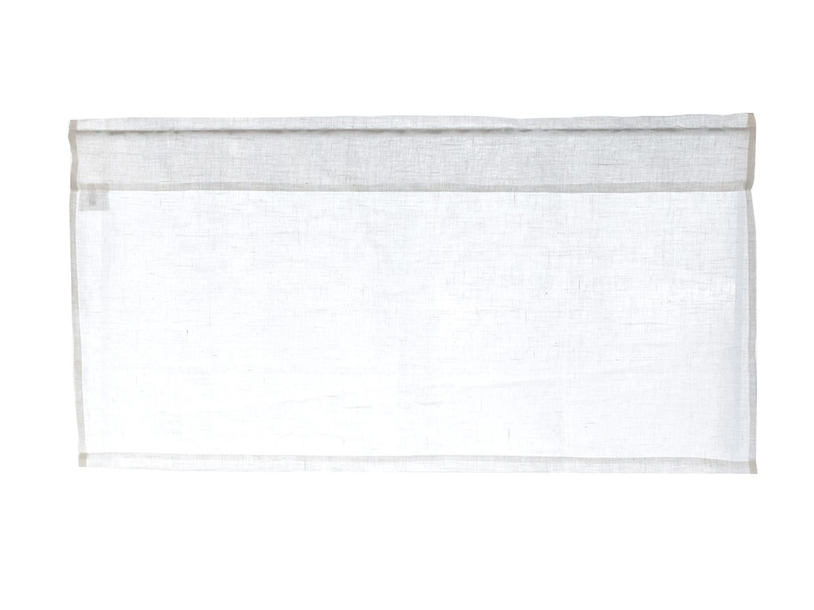 SCHEIBENGARDINE reines Leinen stonewash-weiß 85/45 cm - Weiß, Naturmaterialien (45/85cm) - beties Heimtextil