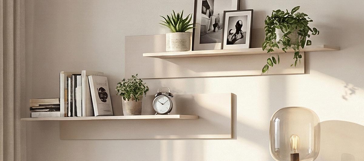 WANDBOARD-SET Kaschmir 100-120 x 20 cm, Wandregal 2-teilig hängend - Kaschmir, Holzwerkstoff (120/20/20cm) - Inn.Furn