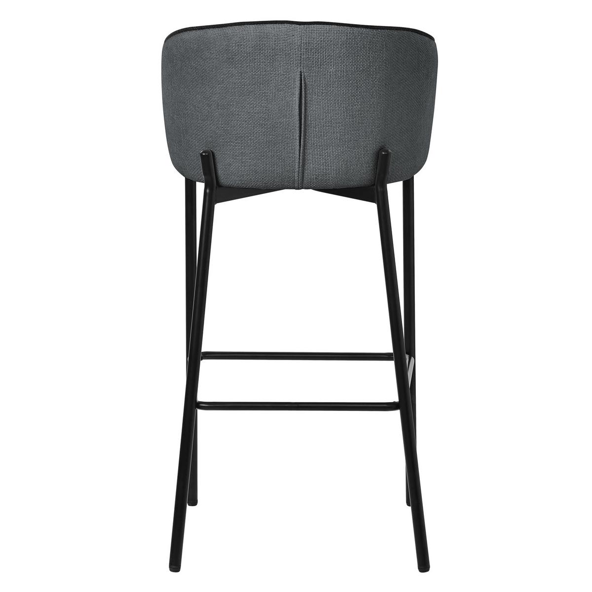 BARHOCKER 2er Set Anthrazit mit Stoffbezug - Anthrazit/Schwarz, Textil/Metall (50/101/54cm) - ML-DESIGN