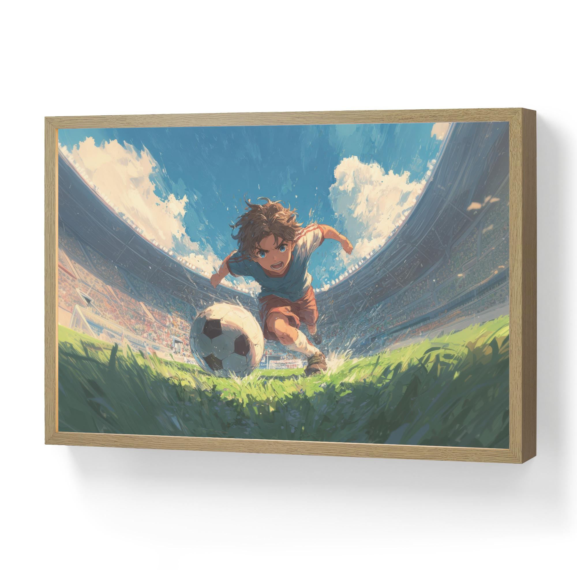 NACHTTISCHLAMPE MIT AKKU Stadion - Fußballer - Ball 60x40 cm - Blau, Holzwerkstoff (8/60/40cm) - OnlyWow