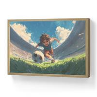 WANDLEUCHTE MIT AKKU Stadion - Fußballer - Ball 60x40 cm - Blau, Holzwerkstoff (60/40/8cm) - OnlyWow