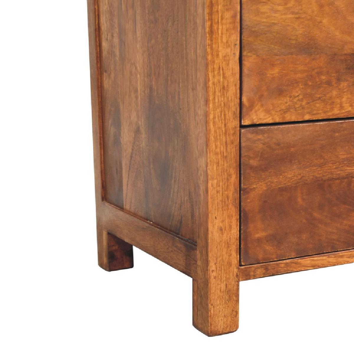 TALLBOY Aspen mit 5 Schubladen, Braun - Messingfarben/Braun, Mangoholz/Holz (45/90/35cm) - Artisan Furniture