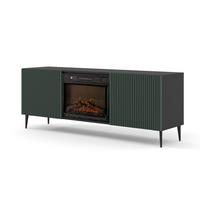 KOMMODE Schwarz, Dunkelgrün 170/63/42 - Dunkelgrün/Schwarz, Holzwerkstoff (170/63/42cm) - RAUMHIRSCH FURNITURE