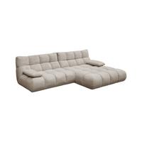 ECKSOFA VIVIEN Beige Cord - Beige/Schwarz, Kunststoff/Textil (290/178cm) - KAWOLA