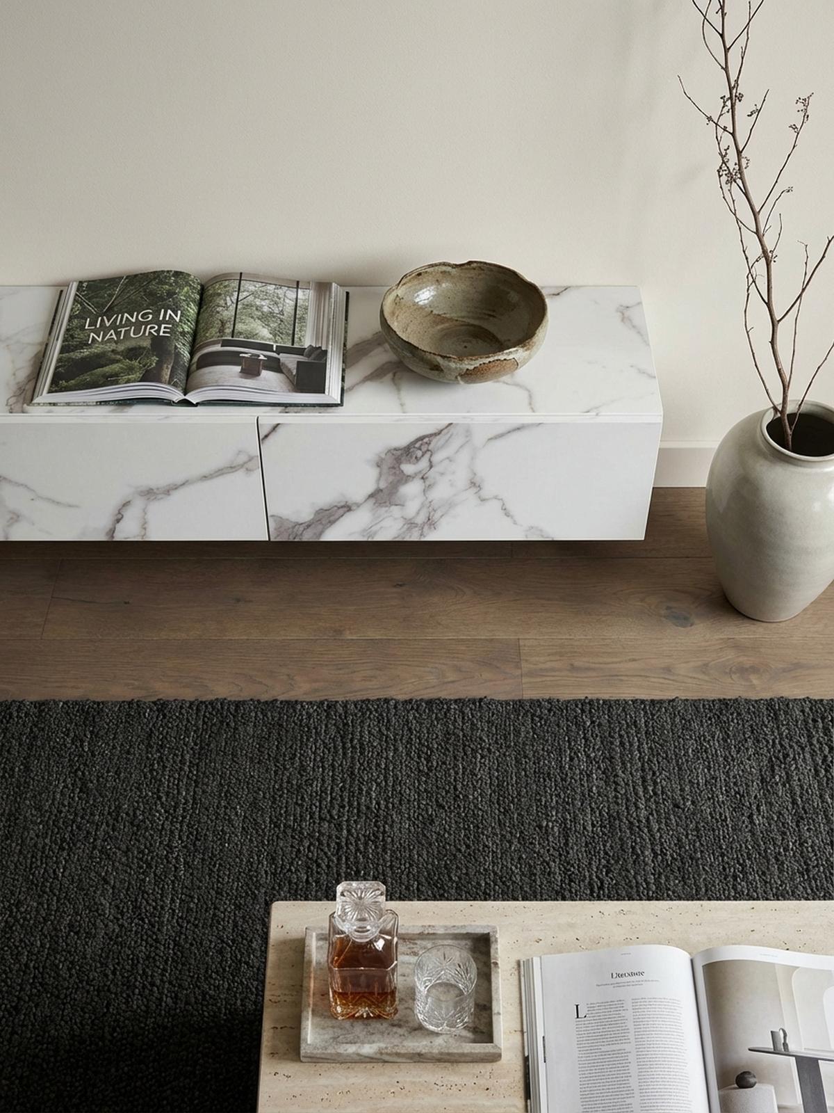 TV-LOWBOARD hängend, Marmor-Optik, Klapptüren, modern, Weiß 120x30x30 cm - Weiß, Metall (120/30/30cm) - KADIMA DESIGN