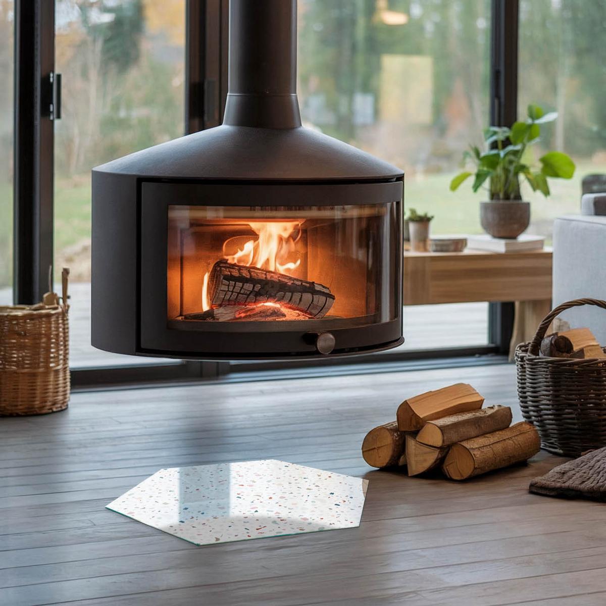 GLASPLATTE für Kamin h40 cm - Weiß, Glas (40/40/0.4cm) - TULUP
