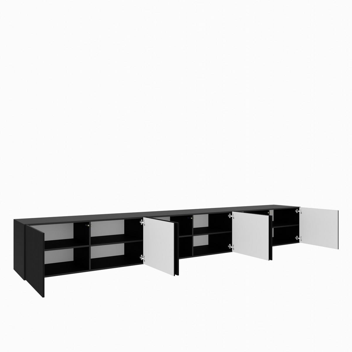 LOWBOARD VAREN 300/41/40 cm, Hängender TV-Schrank Schwarz - Schwarz, Holzwerkstoff (300/41/40cm) - MASSENO