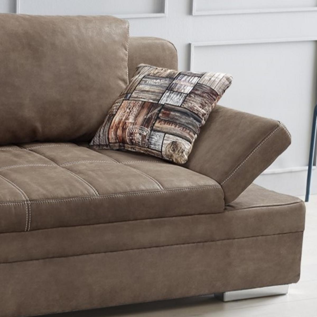 SCHLAFSOFA mit Bettkasten, Wellenfederung, Armlehnen verstellbar B200/T100/H84 cm, Liegefl.148x200 cm, Antikleder-Optik Mikrofaser Braun / 15116 - Chromfarben/Braun, Textil/Metall (200/84/100cm) - luma-home