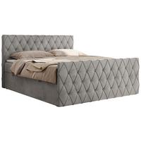 BOXBETT MIREN DUO 200/200 - Hellgrau Velvet - H4 - Hellgrau, Holz/Textil (200/200cm) - MKS