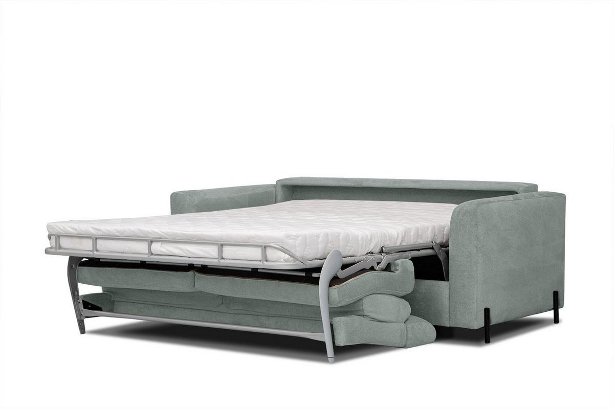SOFA MEZO 3-Sitzer mit Schlaffunktion, platinfarben - Platinfarben/Schwarz, Holz/Textil (232/90/107cm) - Wozimo