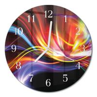 WANDUHR aus Glas Ø30 cm - Abstrakte Kunst - Multicolor, Glas (30/30/0.4cm) - TULUP