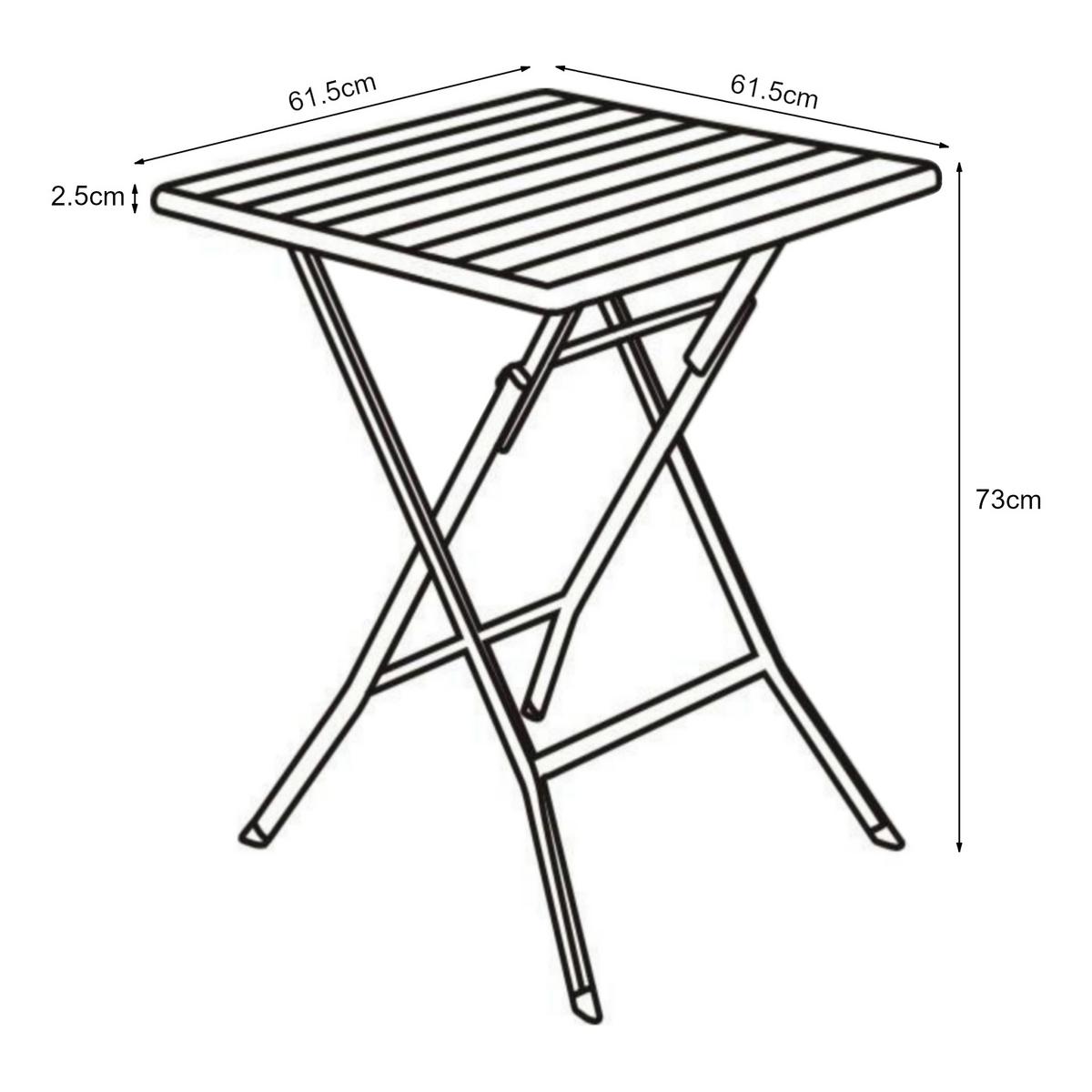 KLAPPTISCH Lillestrøm - Dunkelbraun, Kunststoff/Metall (61.5/61.5/73cm) - [en.casa]