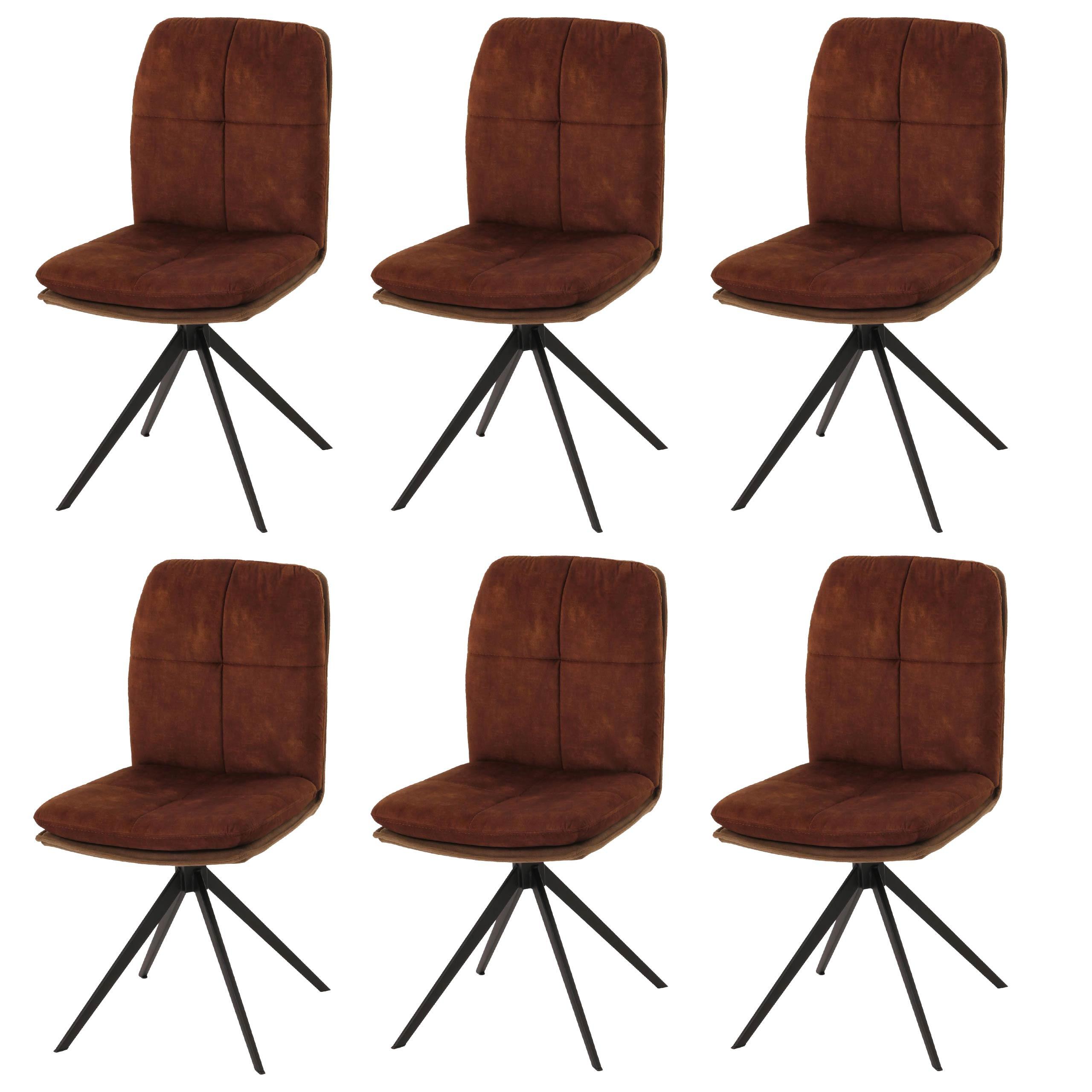 ESSZIMMERSTUHL Braun 6er-Set - Braun, Textil (47/90/56cm) - MCW