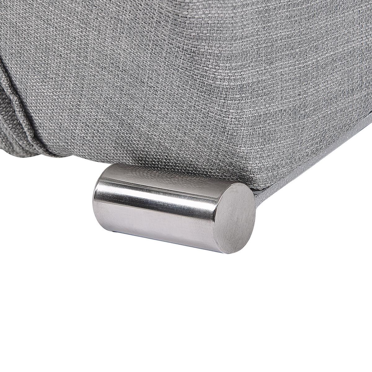 POLSTERBETT 160/200cm Grau Lille - Grau, Textil (160/200cm) - Beliani