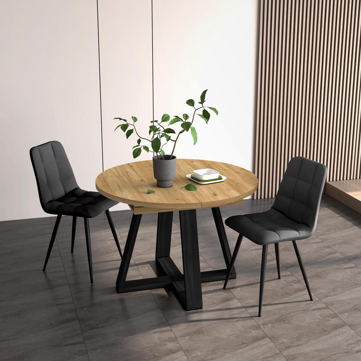 ESSTISCH, Konsolentisch, Eiche, 103/103/73cm, Für 6 Gäste - Braun, Holzwerkstoff (103/103/73cm) - Skraut Home