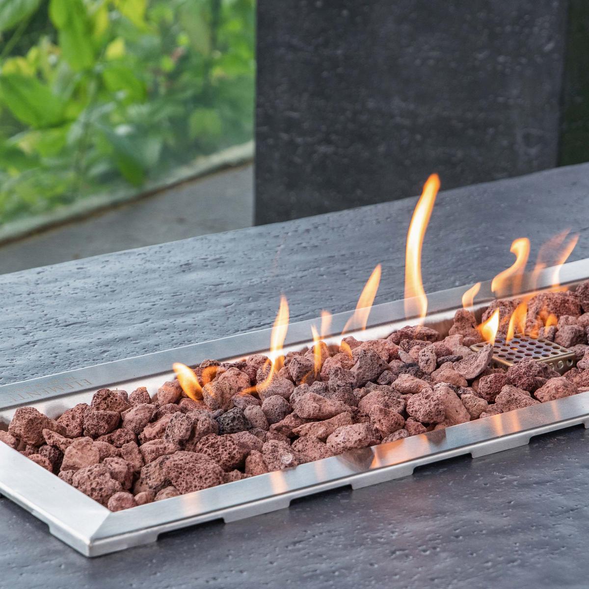 Feuertisch Hampton Faserbeton Dunkelgrau - Dunkelgrau, KONVENTIONELL, Stein/Metall (35/35/142cm) - Gardenson