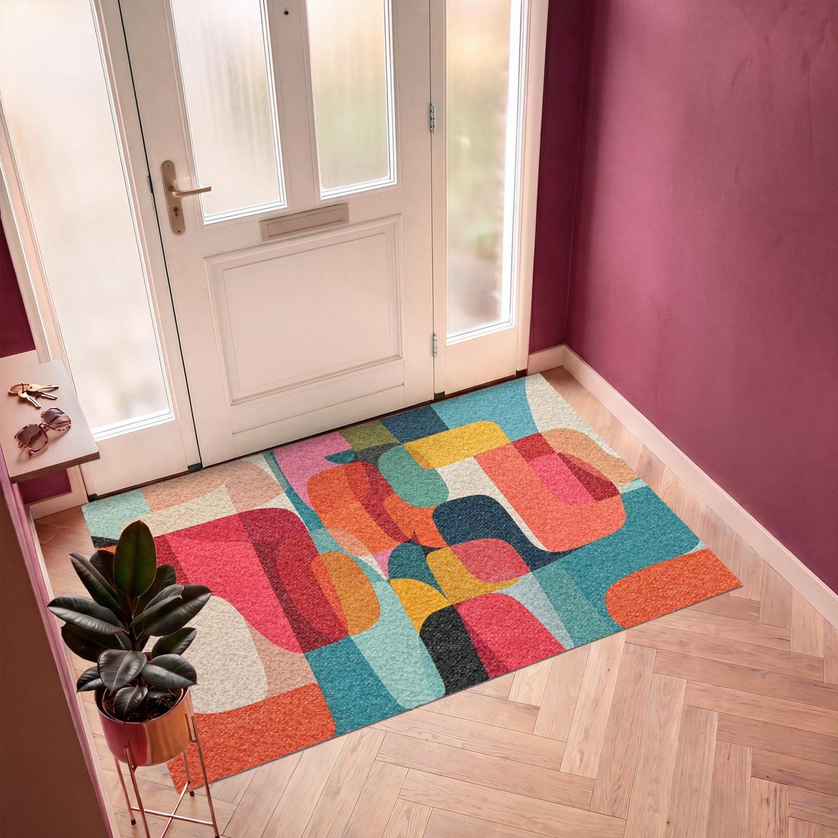 FUSSMATTE Formen - Bunt - Abstrakt - Flugzeuge Sauberlaufmatte 180x120 cm - Multicolor, Kunststoff (180/0.4cm) - MuchoWow