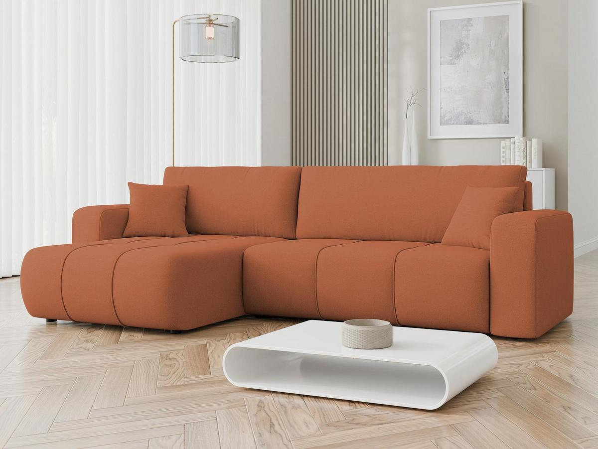 ECKSOFA Furyn Maxi - Schwarz/Orange, Holz/Kunststoff (274/145cm) - MIRJAN24