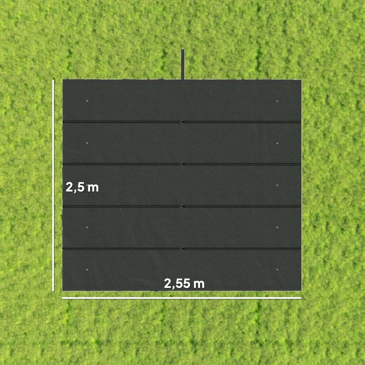 ERSATZDACH, Polyester, Dunkelgrau - Dunkelgrau, Kunststoff (255/6/250cm) - Outsunny