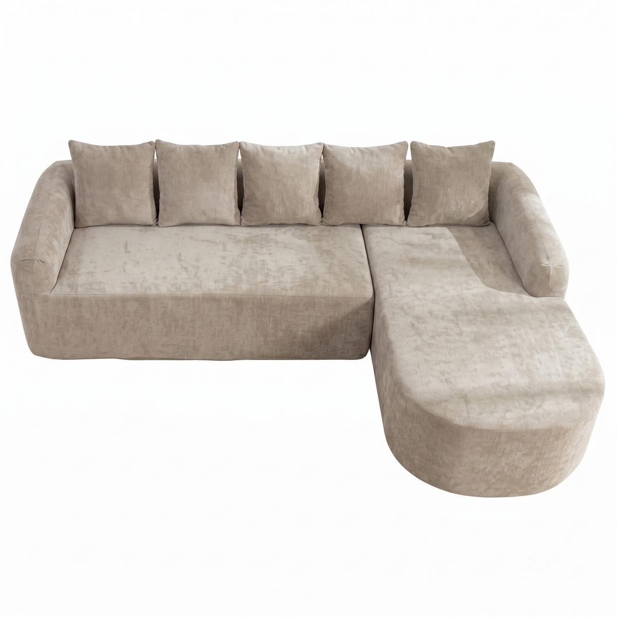 ECKSOFA 270cm L-Form Grau 3-Sitzer ohne Montage - Grau, Textil (270/172cm) - Urban Meuble