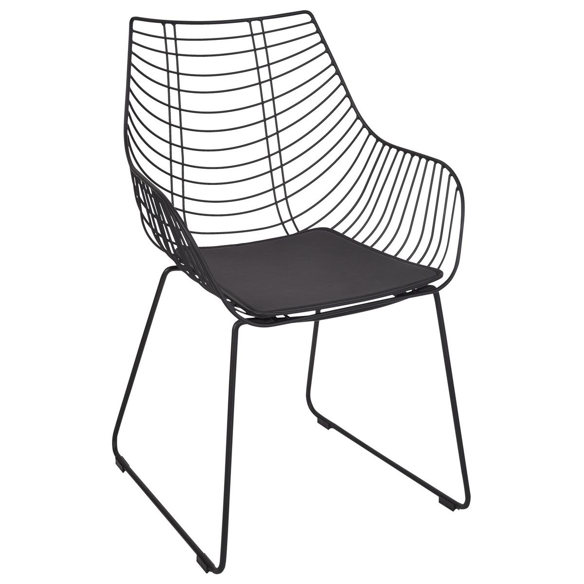 ESSZIMMERSTUHL 2er-Set Metall Schwarz Annapolis - Schwarz, Metall (57/86/56cm) - Beliani