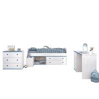 KINDERZIMMER SET Parisot Smoozy 4-tlg. Holzdekor Kiefer Weiß/Blau - Blau/Weiß, Kunststoff (100/1/200cm) - 58aufmkessel