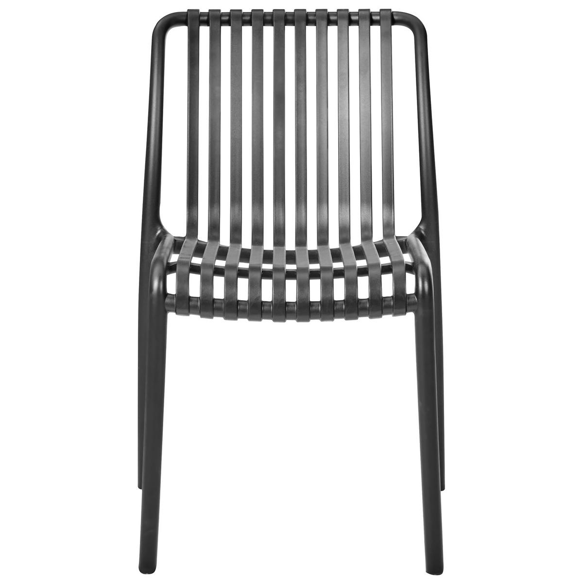 GARTENSTUHL 4er-Set Schwarz Ariccia - Schwarz, Kunststoff (45/78/50cm) - Beliani